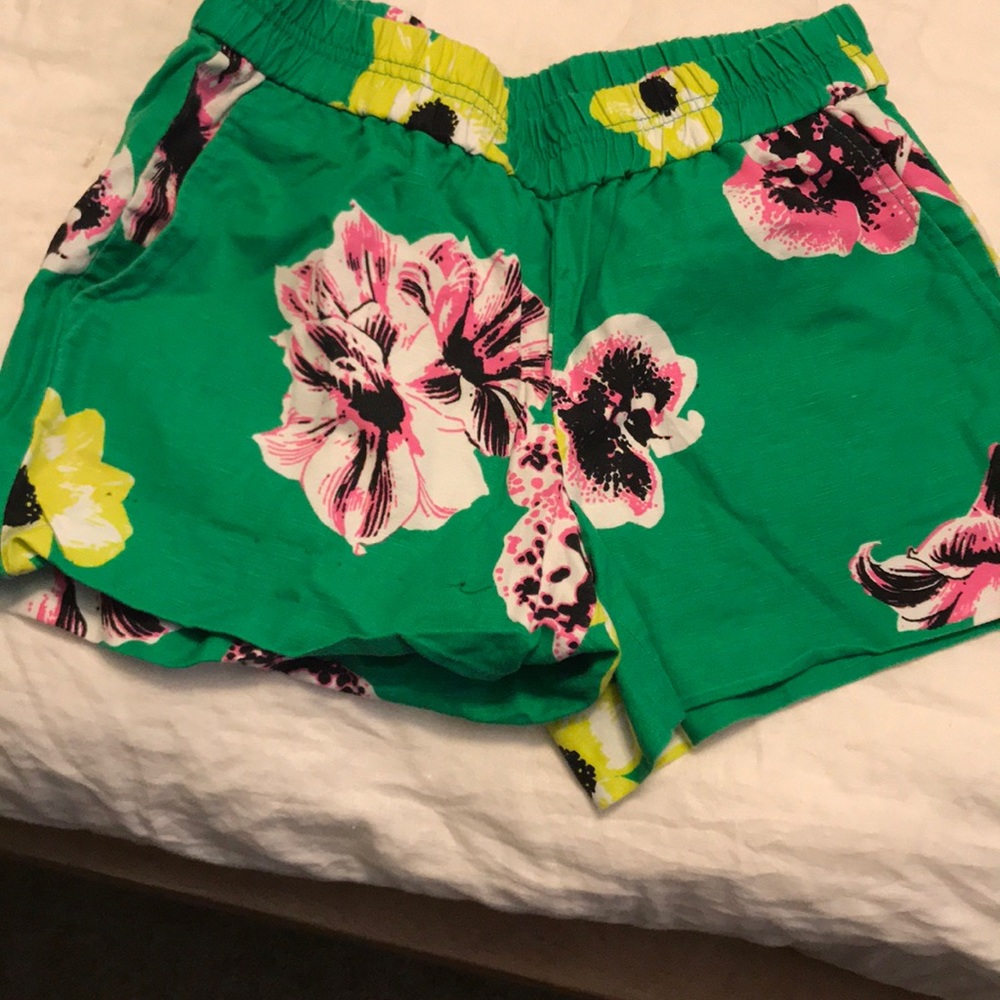 Green tropical shorts from J. Crew size 00